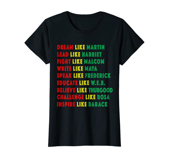Black History Month Shirt Black Pride Leaders Black Power T-Shirt
