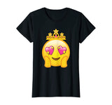 Emoticon Queen Emoji Funny Princess Crown Heart Eyes T-Shirt T-Shirt