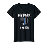 My Papa Is My Hero T-Shirt Police Grandson Granddaughter