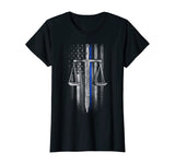 Thin Blue Line - Scales of Justice T-Shirt