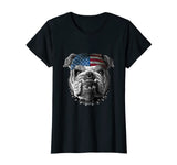 American Bulldog America Flag T shirt