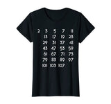 Prime Numbers Chart Tshirt Math Themed Tee