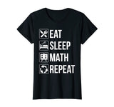 Funny Eat Sleep Math Repeat TShirt