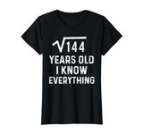 Square Root 12th Birthday Gift 12 Years Old Math Tshirt