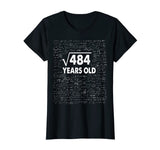 Square Root of 484: 22th Birthday 22 Years Old T-Shirt Math T-Shirt