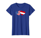 Womens Austria USA Flag T Shirt Heart Austrian Americans Love Cute