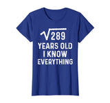 Square Root 17th Birthday Gift 17 Years Old Math Tshirt