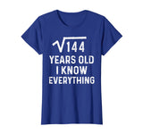 Square Root 12th Birthday Gift 12 Years Old Math Tshirt