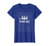 Square Root of 484: 22th Birthday 22 Years Old T-Shirt Math T-Shirt