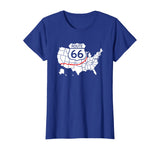 Route 66 Sign Highlighted Highway on the Map of the USA T-Shirt