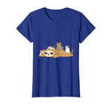Sloth Loves Kitty Cats Funny Cute Kawaii Lazy Sloth &amp; Feline T-Shirt