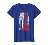USA Flag Guitar T-Shirt America Guitarist Music