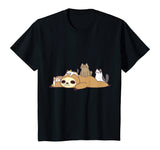 Sloth Loves Kitty Cats Funny Cute Kawaii Lazy Sloth &amp; Feline T-Shirt