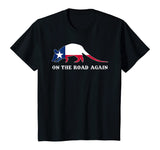 Funny Armadillo Shirt On the Road Again Texas Flag Gift