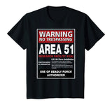 Alien T Shirt Area 51 Warning Sign Las Vegas NV Gift T-Shirt