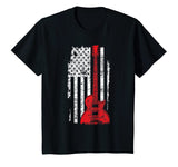 USA Flag Guitar T-Shirt America Guitarist Music