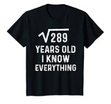 Square Root 17th Birthday Gift 17 Years Old Math Tshirt