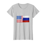 Russian American Half Russia Half America Flag Shirt