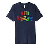Back To School Math Teacher Squad Handprints T-Shirt
