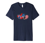 Norwegian American - Heart and National Flags
