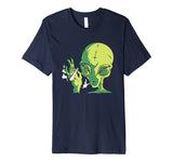 Alien Smoking Weed Cannabis Marijuana Funny T-Shirt