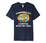 Camping with my Dog Camper Fishing Hunting Campfire Premium T-Shirt