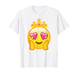 Emoticon Queen Emoji Funny Princess Crown Heart Eyes T-Shirt T-Shirt