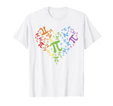 Pi Day Shirt Rainbow Heart Math LGBT Gay Lesbian Pride Gift
