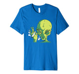 Alien Smoking Weed Cannabis Marijuana Funny T-Shirt