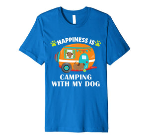 Camping with my Dog Camper Fishing Hunting Campfire Premium T-Shirt