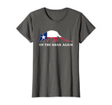 Funny Armadillo Shirt On the Road Again Texas Flag Gift