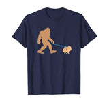Bigfoot Walking Pomeranian Dog Funny Sasquatch Gift T-Shirt