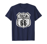 Tulsa Oklahoma Historic Route 66 Distressed Graphic T Shirt