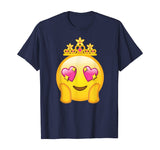Emoticon Queen Emoji Funny Princess Crown Heart Eyes T-Shirt T-Shirt