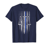 Thin Blue Line - Scales of Justice T-Shirt