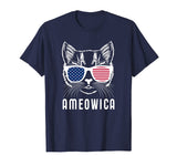 Ameowica America Pun USA American Flag Cat Shirt