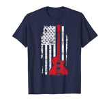 USA Flag Guitar T-Shirt America Guitarist Music