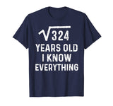 Square Root 18th Birthday Gift 18 Years Old Math Tshirt