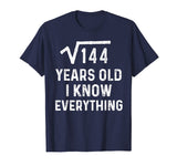 Square Root 12th Birthday Gift 12 Years Old Math Tshirt