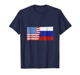 Russian American Half Russia Half America Flag Shirt