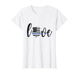 Womens Women Thin Blue Line Love Police Wife Girlfriend Family Gift T-Shirt