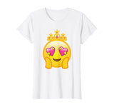 Emoticon Queen Emoji Funny Princess Crown Heart Eyes T-Shirt T-Shirt