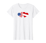 Womens Austria USA Flag T Shirt Heart Austrian Americans Love Cute