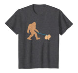 Bigfoot Walking Pomeranian Dog Funny Sasquatch Gift T-Shirt
