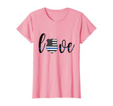 Womens Women Thin Blue Line Love Police Wife Girlfriend Family Gift T-Shirt