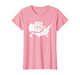 Route 66 Sign Highlighted Highway on the Map of the USA T-Shirt