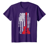 USA Flag Guitar T-Shirt America Guitarist Music