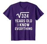 Square Root 18th Birthday Gift 18 Years Old Math Tshirt
