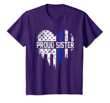 Thin Blue Line Heart Proud Sister Police American Flag Shirt
