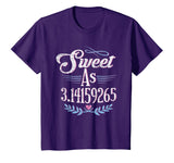 Pi Day Shirt Sweet As Pi Math Gift Kids Womens Mens Grunge